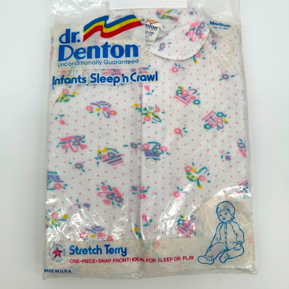 Vintage NEW NOS Dr Denton Infant’s Sleep n crawl pajamas
